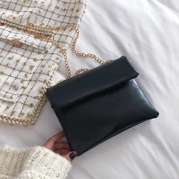 

Women's chain bag 2020 new wild shoulder bag female simple fashion leather small square bag Leisure crossbody bags for women