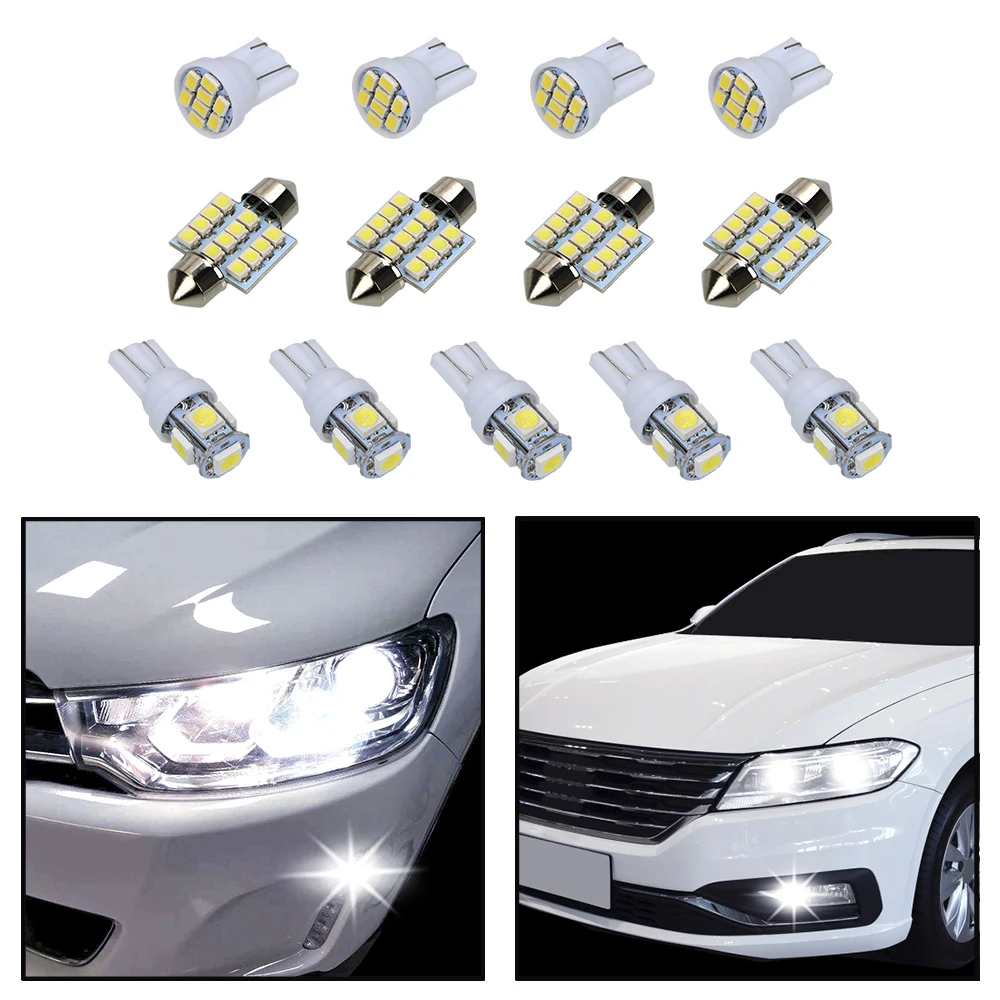 FORAUTO 13 шт. 31 мм 12smd T10 1206 8smd T10 5050 5smd маркер светильник номерного знака лампы светодиодный Габаритные фонари для автомобиля Чтение купольная лампа