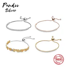 Мода Шарм серебро 925 копировальный браслет, регулируемый браслет с шармами цепи безопасности Сделай Сам браслет из бусин женский ювелирный подарок с логотипом