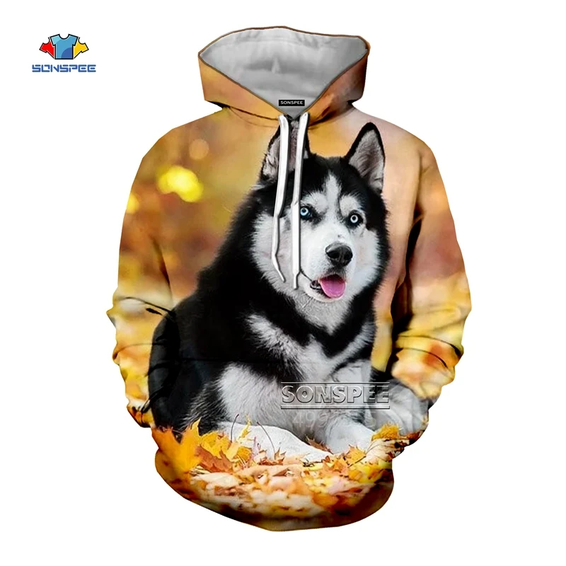 SONSPEE Толстовка Kawaii silly dog Husky, уличная одежда с 3D принтом животных, мужская и женская Толстовка Harajuku, модные толстовки с капюшоном, куртка E21
