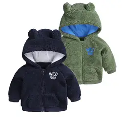 2019 зимнее теплое пальто с капюшоном с длинными рукавами и рисунком медведя для новорожденных мальчиков и девочек Повседневный зимний