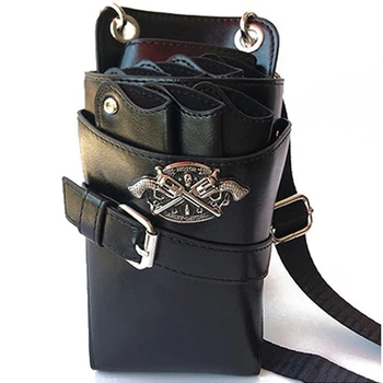 

ABDB-PU Leather Hairdressing Pouch New Scissors Bag Waterproof Barber Hair Scissor Bag Waist Shoulder Belt Barber Pouch
