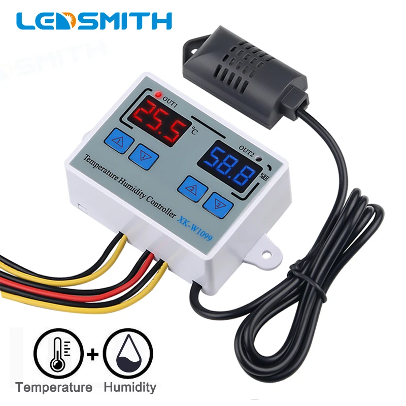 XK W1099 Digital Temperature Humidity Controller Regulator Heating Cooling Control Humidity