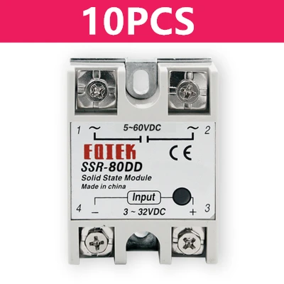 SSR-80DD 10 шт. твердотельные реле SSR-80 DD Однофазного тока 220V - Габаритные размеры: SSR-80DD