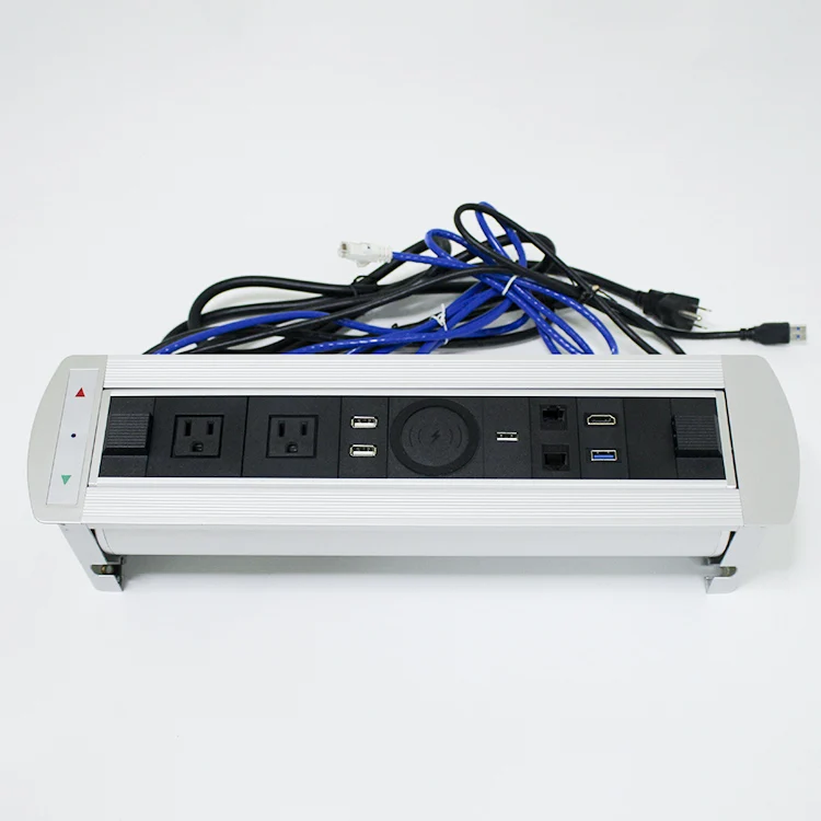 

electric rotary socket flip up power outlet electrical plug socket with wireless charger