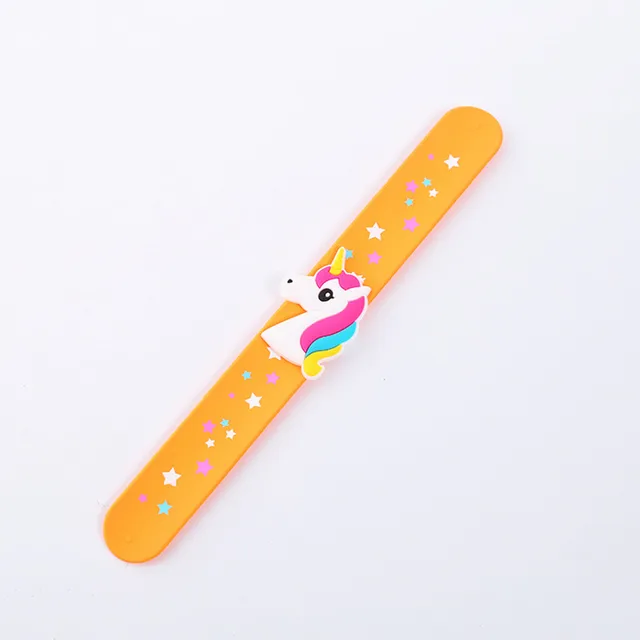 New Unicorn Party Rubber Bangle Bracelet Unicornio Birthday Party Decorations Kids Gifts Baby Shower Boy Girl Event Party Favors orange