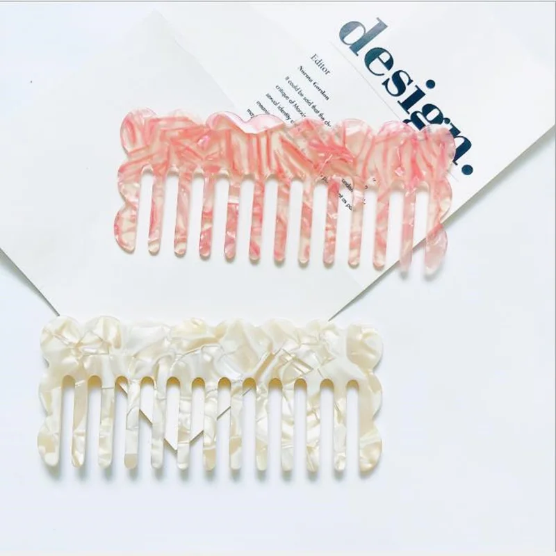 Korean Fashion Acetate  Anti-static Massage Hair Combs Colorful Hairdressing Comb Hair Brush For Women Girls Hair Styling Tool