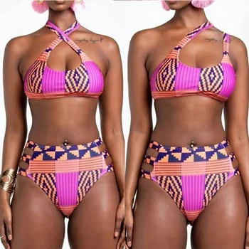 

High Waist Bikini 2020 Swimsuit Women Swimwear Push Up Bikinis Set Stripe Bathing Suit Beach Wear Female Maillot De Bain XL