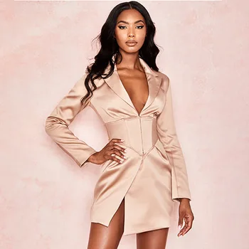 

Women Sexy Blazer Office Formal Long Sleeve Coat New Long Autumn Slim Sexy Ladies Office Wear Coat F84