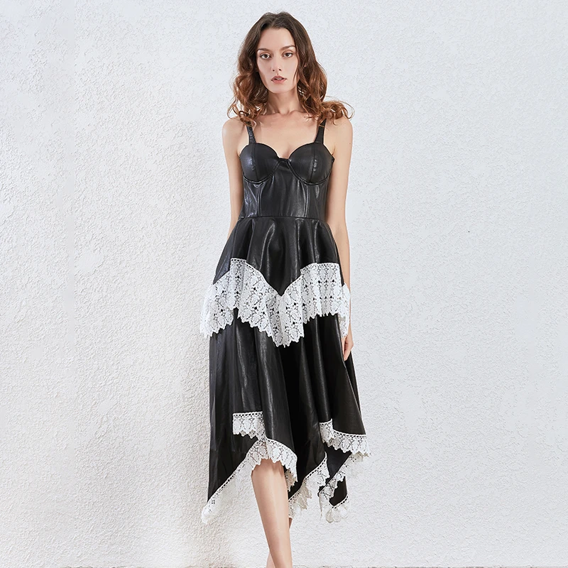 TWOTWINSTYLE Elegant Patchwork Lace Dress For