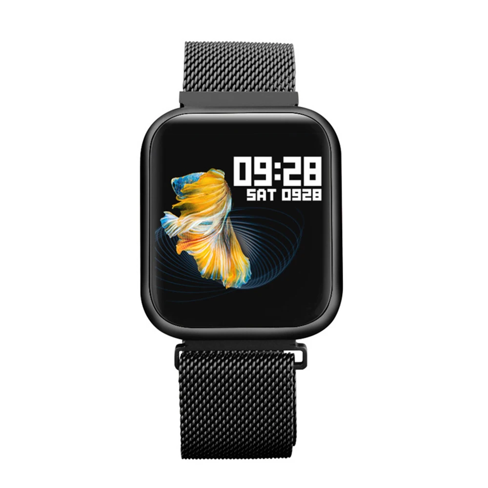 B P80 Смарт часы для женщин браслет модные спортивные IP68 Водонепроницаемый Полный сенсорный фитнес-трекер для измерения сердечного ритма Smartwatch для мужчин P68 P70 Pro - Цвет: B