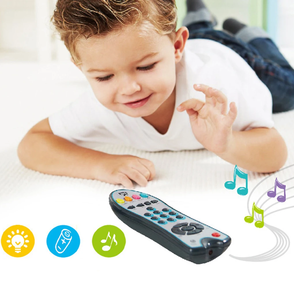 Mando de televisión eléctrico de juguete con música para bebé, Juguete educativo para bebé, para aprendizaje temprano, para regalo