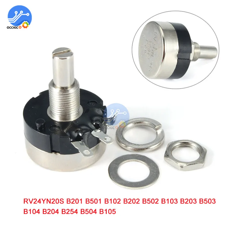 

1pcs RV24YN20S Potentiometer B105 B504 B204 B104 B503 B203 B103 B502 B202 B102 Ohm 1M 500K 200K 100K 50K 20K 10K 5K 2K 1K A03Cap