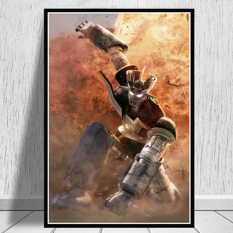 Poster Graffiti Mazinger Z Handmade By Moreno-Mata - Opera D'Arte Numerata, 23x32.5 Cm, Per Appassionati Anime