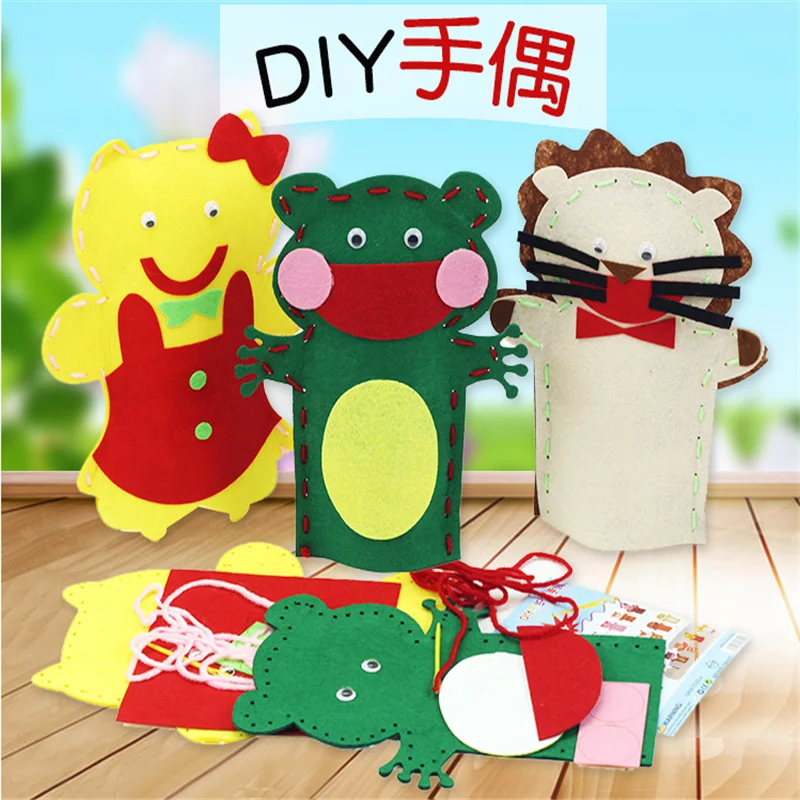 

1PC Children Toys DIY Handmade Cartoon Animals Nonwoven Fabric Glove Kids Finger Education Learning Craft Toys Fun Gadgets