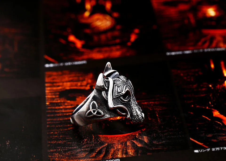 Байер 316L нержавеющая сталь скандинавский Викинг кольцо на заказ руны бусины перстень волк скандинавский символ Одина Модные мужские ювелирные изделия LR522