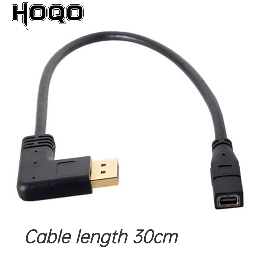 

Hoqo DP to Mini DP Cable Gold plated Mini Displayport to DP 90 degrees left right elbow cable video card to monitor cable 30cm