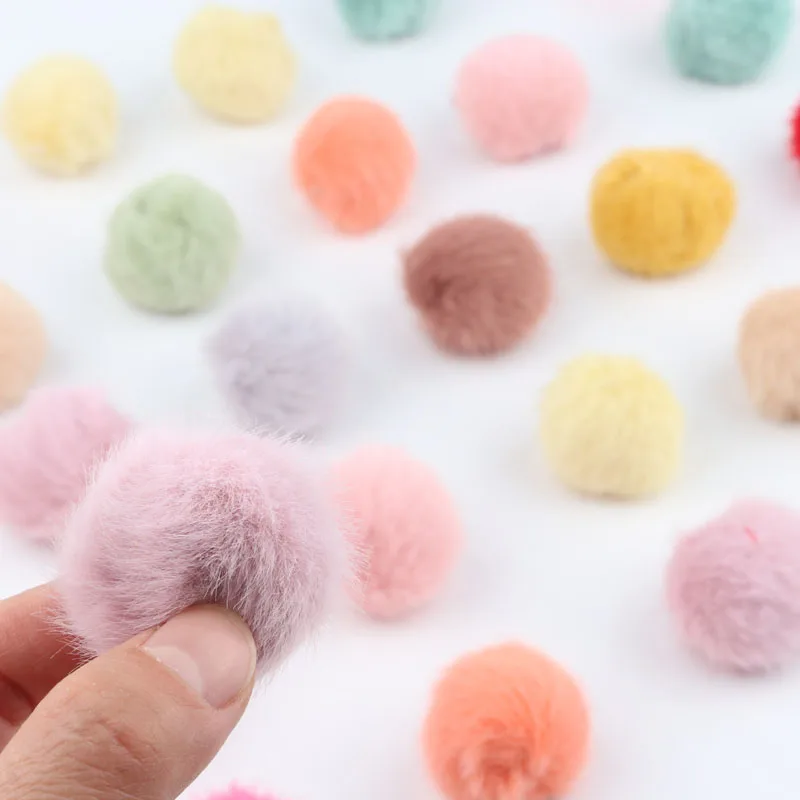 25mm Fur Balls Fluffy Pompoms DIY Pompon for Keychain Jewelry Earring Colorful Pompom Ball DIY Crafts Hair Accessories 10pieces pom poms craft supplies