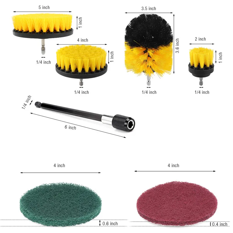 Щетка для дрели, щетка для чистки, насадки, щетка для скруббера, щетка для чистки, щетка для чистки ванной, кухни, беспроводной набор для чистки