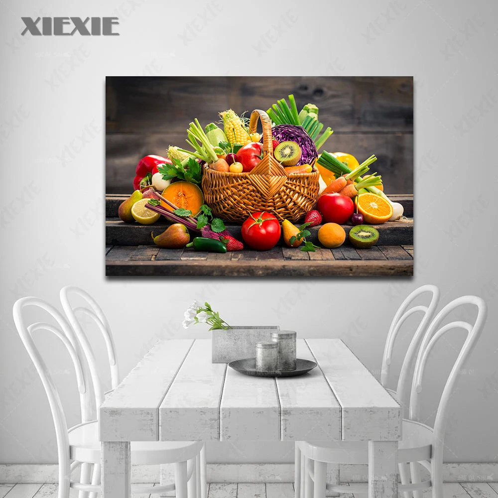 Modern Fruit and Basket Wall Art Poster Canvas Painting Prints Minimalist Posters and Prints for