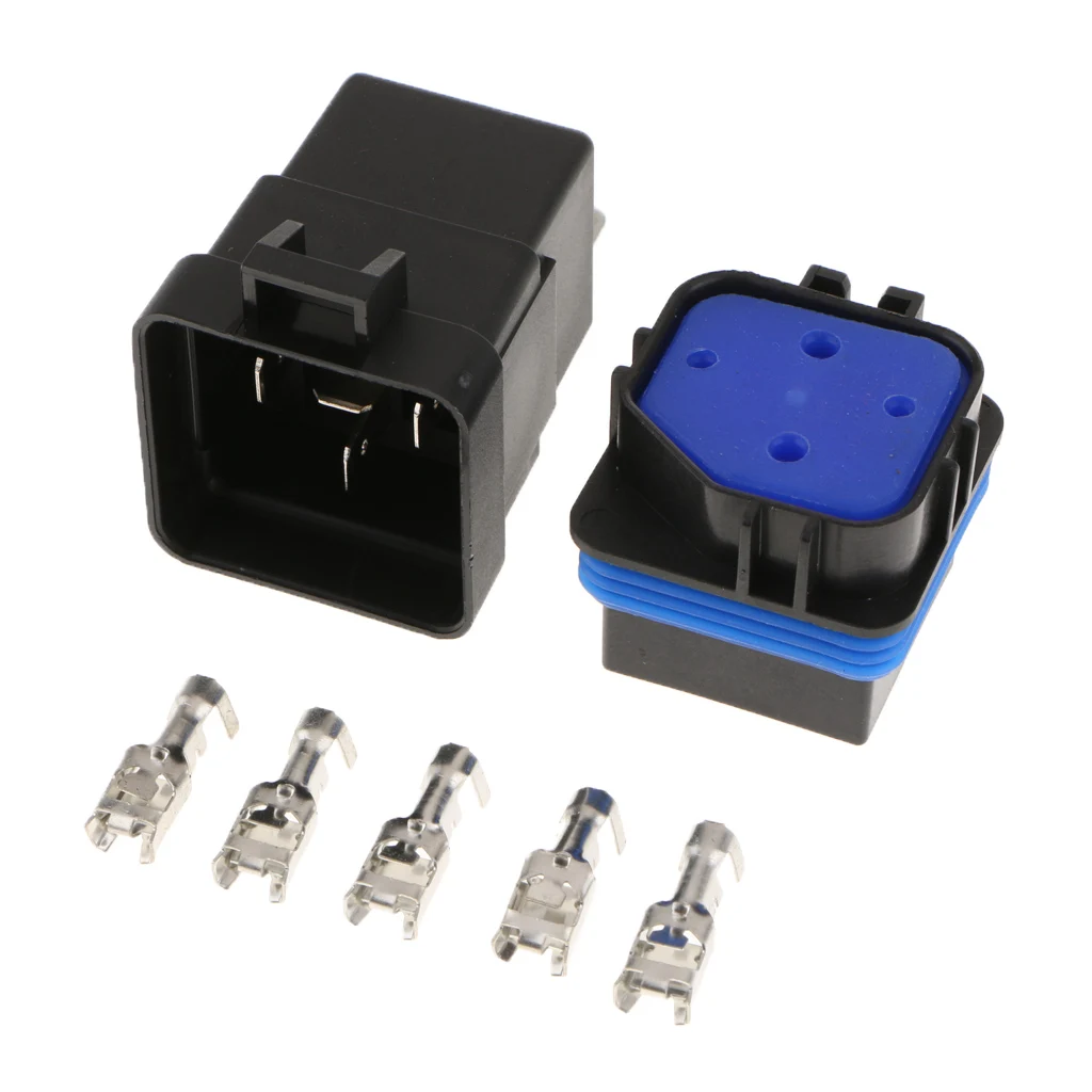 2X 40A 24V 4Pin Relay Auto Alarm Audio&Air Conditioning Horn Relays Socket