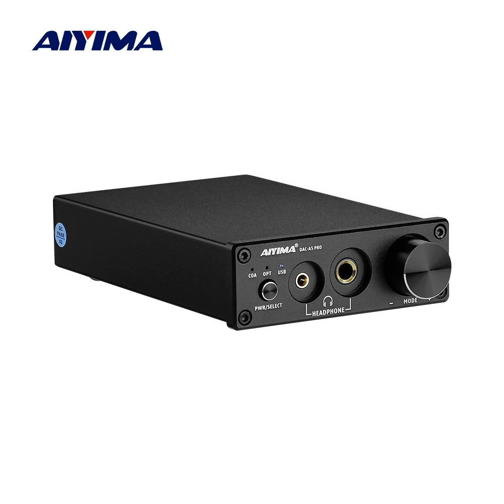 AIYIMA Portable DAC Headphone Amplifier ESS9018K2M Digital To Analog Adapter Stereo Audio Decoder Coaxial Optical Amplifier