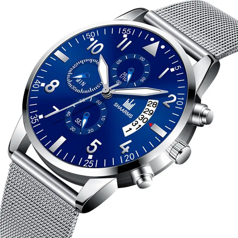 SHAARMS часы мужские водонепроницаемые повседневные Роскошные брендовые кварцевые военные часы деловые мужские часы s наручные часы Relogio дропшиппинг