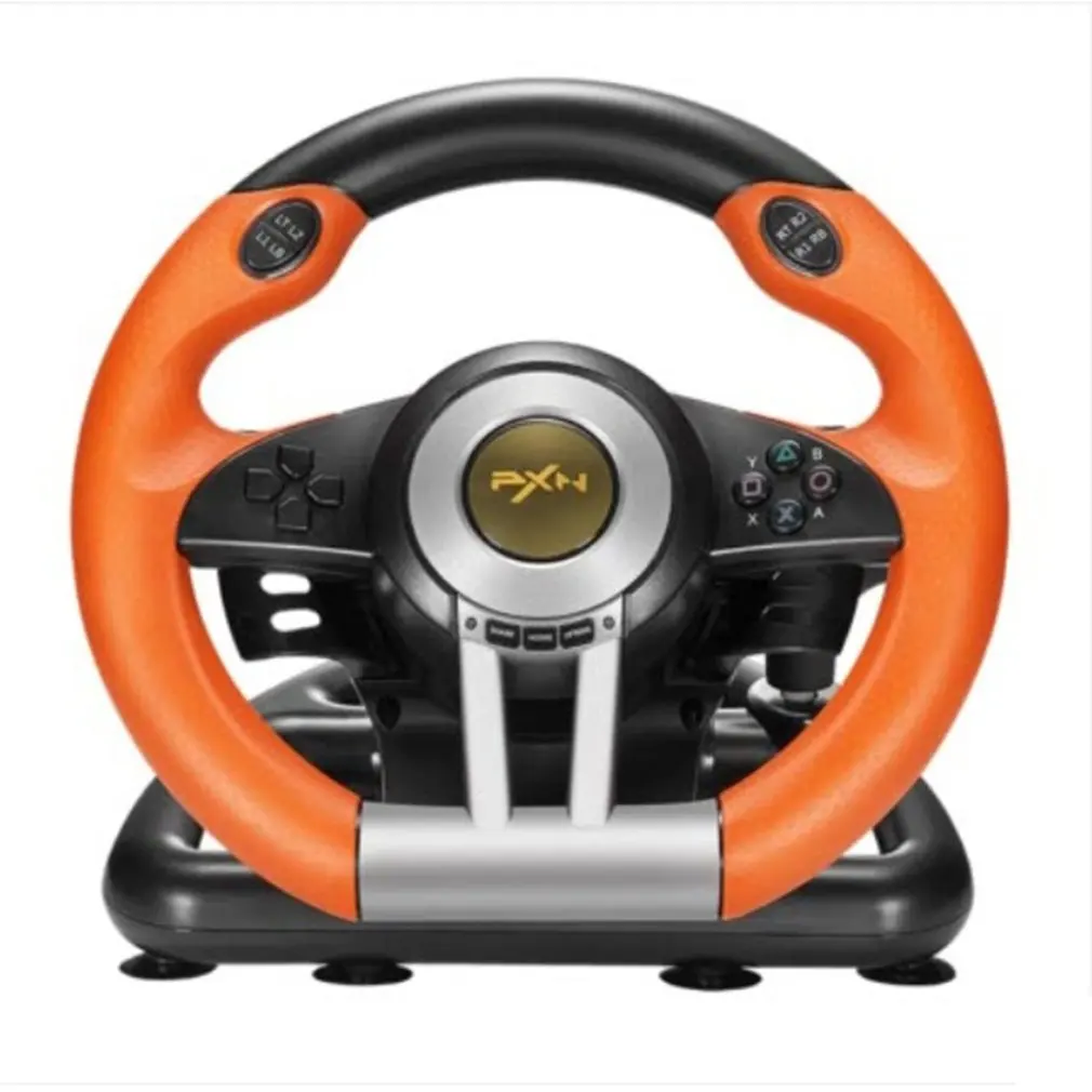 Orange Гоночный Игровой руль USB Вибрация Двойной Мотор Складная Педаль игровой контроллер для ПК PS3 PS4 Xbox One игровые аксессуары - Цвет: Orange