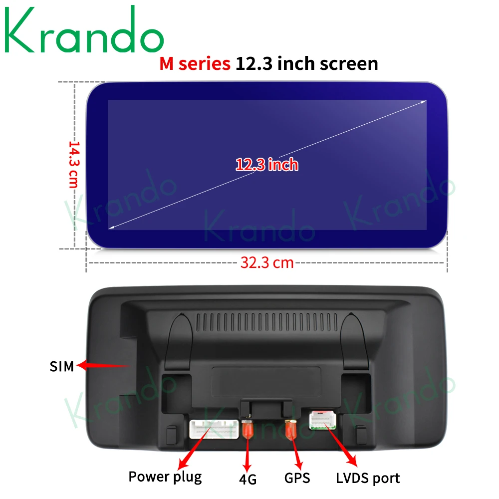 Krando Android 10.0 4G+64G 12.3'' Car Multimedia Player for Mercedes BENZ B CLASS W246 2008-2018 Car stereo with screen carplay