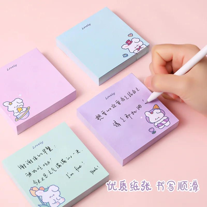80ピース/セットかわいい漫画ミントラビット付箋メモ帳日記