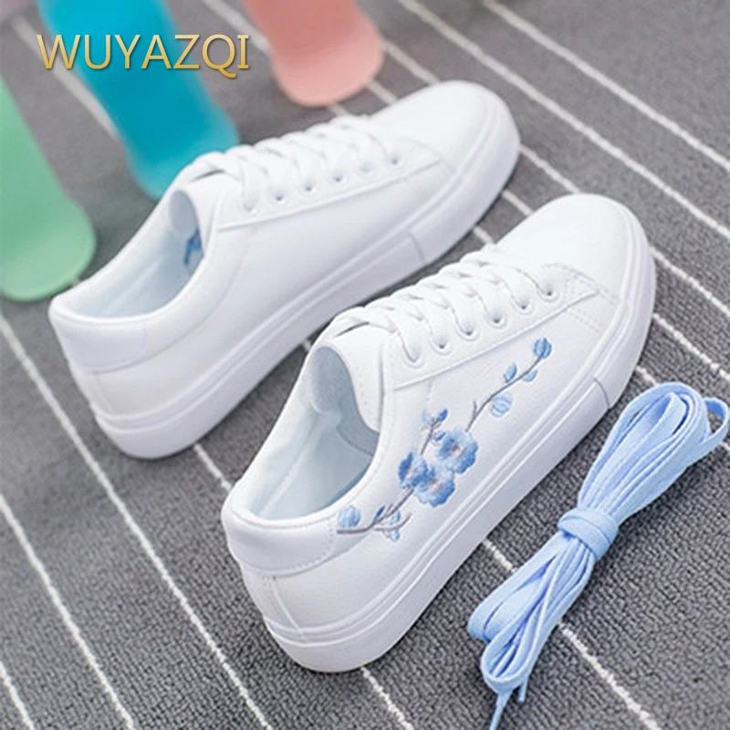 Женские кроссовки WUYAZQI зимние белые женская повседневная обувь теплые женские на