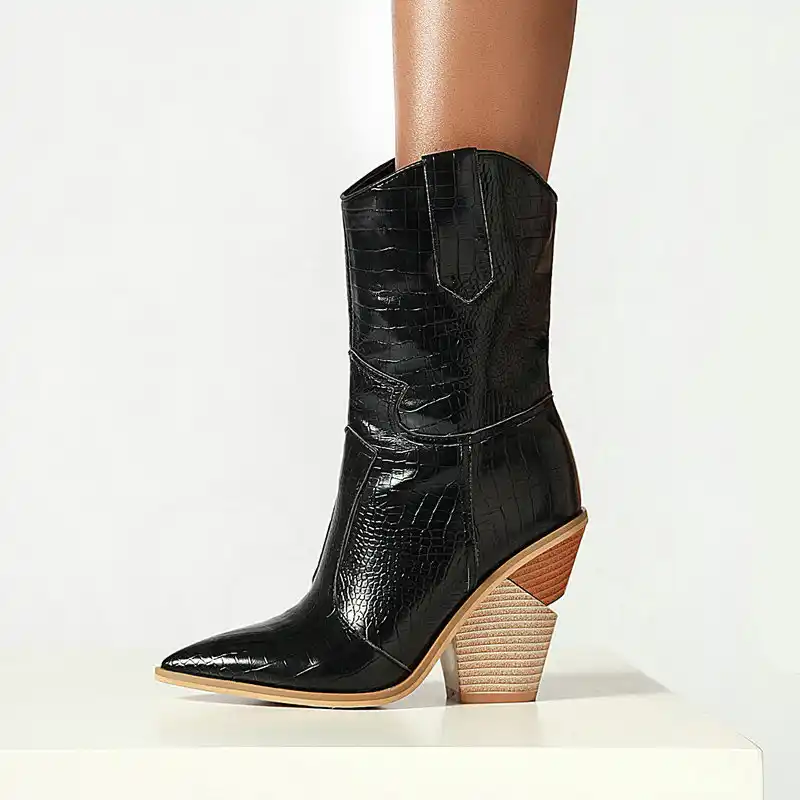 botas vaqueras de tacon alto para mujer