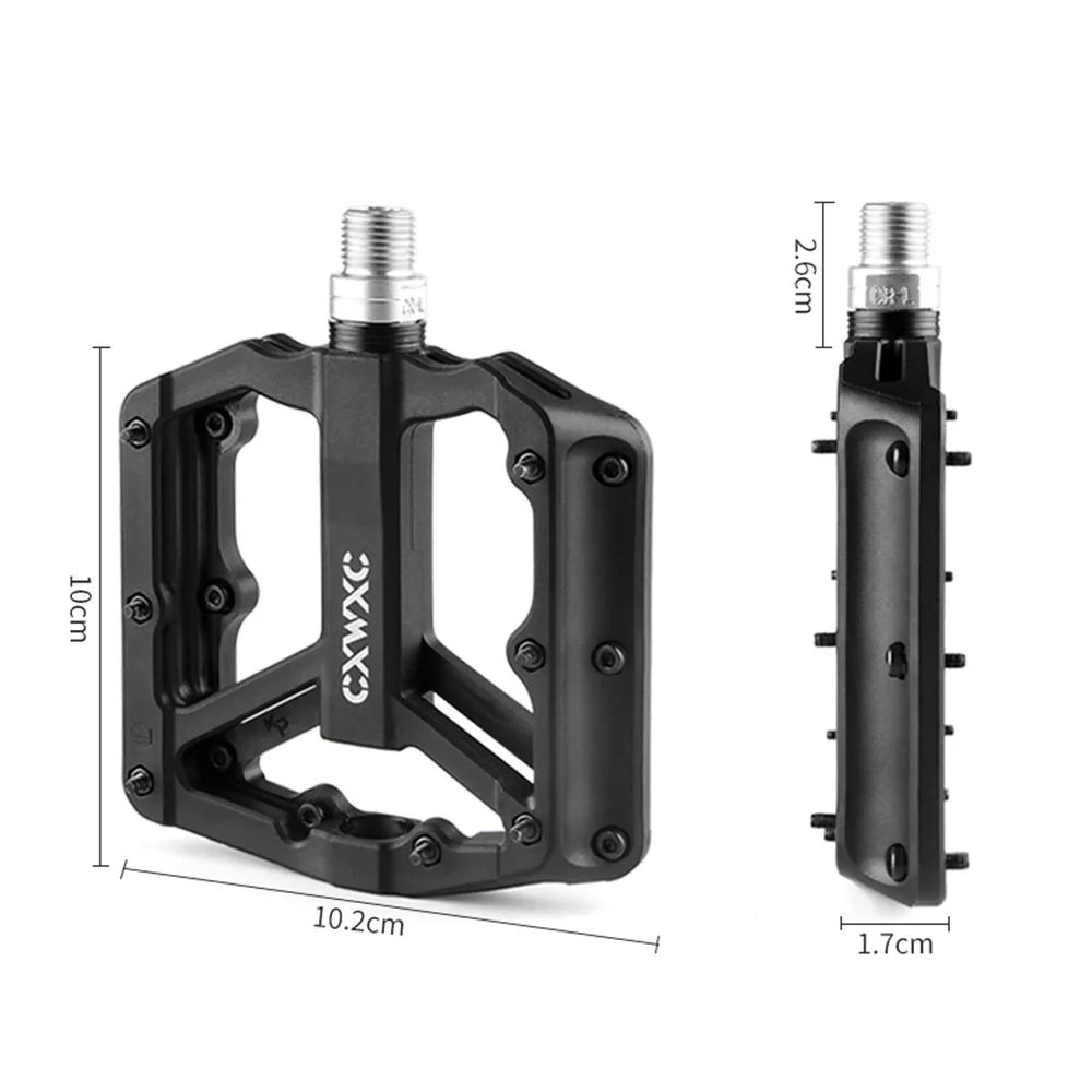 1 пара нейлоновых педалей для велосипеда, для горного велосипеда, герметичный подшипник, плоская платформа, легкая, прочная, устойчивая к коррозии педаль