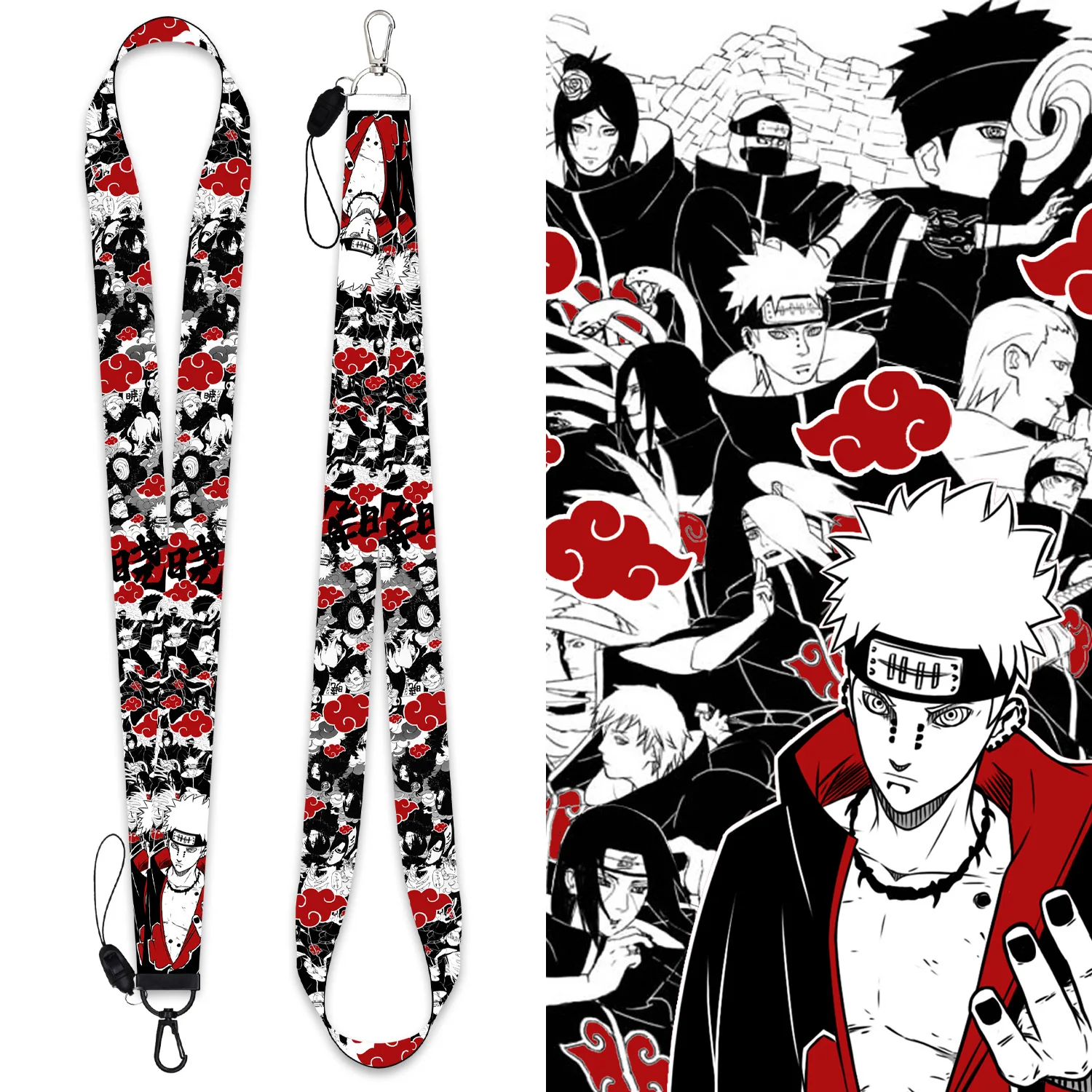 Ремешки для косплея Японские Аниме Горячие Akatsuki Lanyards красное облако мультяшный