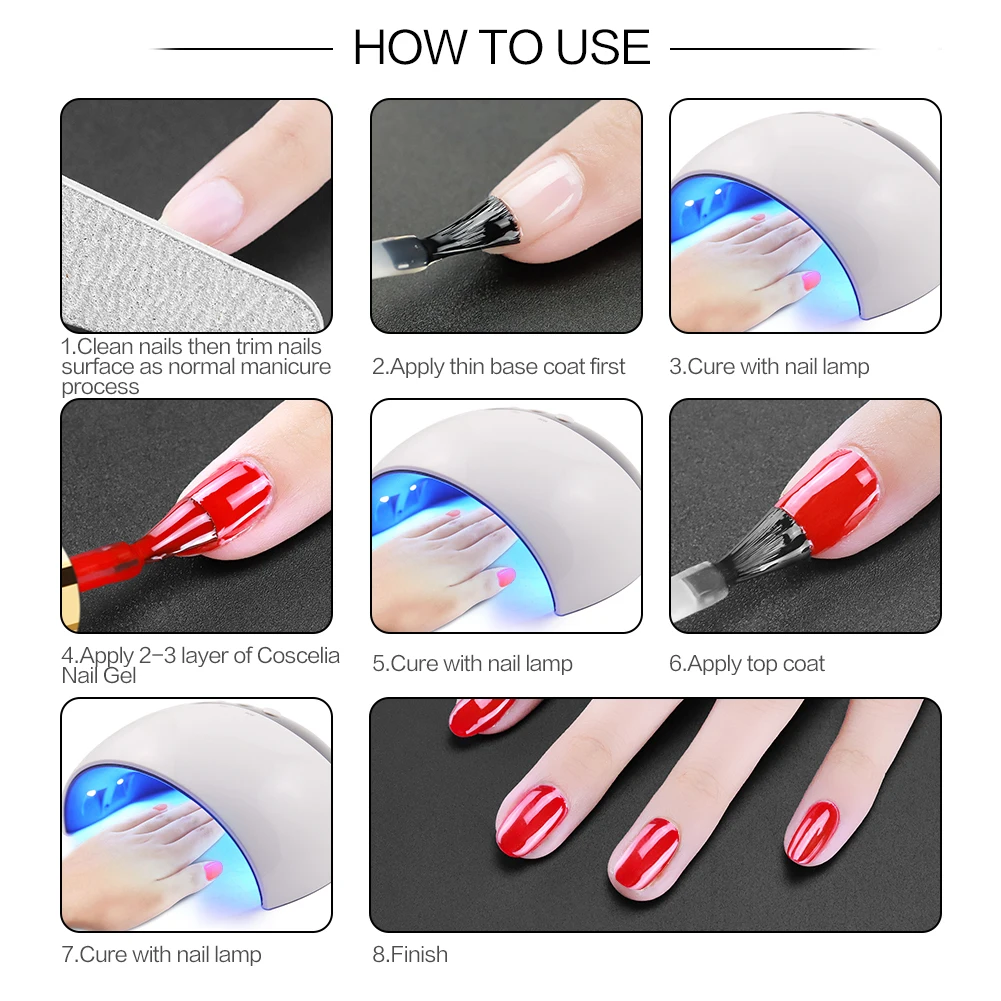 Conjunto de Ferramentas para Manicure Tudo para Manicure Conjunto para Unha Conjunto para Gel Coscelia Unha Polonês 36 w Lâmpada Kit Arte Verniz 8 ml Gel 25 prego kit tudo para manicure conjunto para