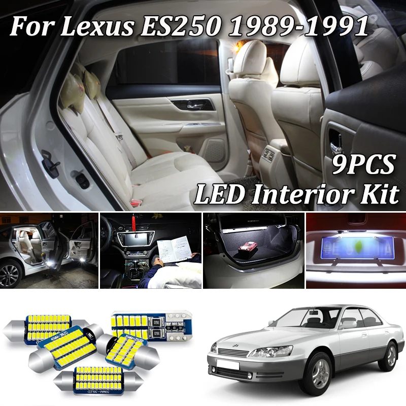 9 шт. белый СВЕТОДИОД Canbus для Lexus ES 250 ES250 купольный светильник + комплект ламп