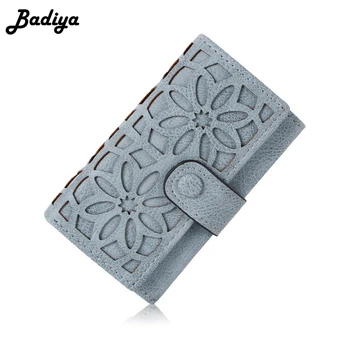 

2020 New Women Wallet Creative Mini Cute Multifunction Key Case PU Leather Hollow Out Trifold Coin Purse Female Card Holder