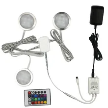 Ультра-тонкий с регулируемой глубиной светодиодный подсветка для шкафов комплект Светодиодный точечный светильник для кухонный шкаф буфет огни