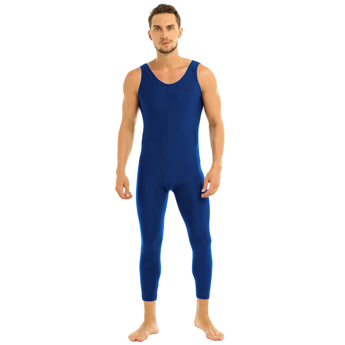 Mens Ballet Leotard Unitard Tight Bodysuit for Dancing Scoop Neck Skin-Tight Vest Male Gymnastics Ballet Leotard Dancewear mens ballroom clothes