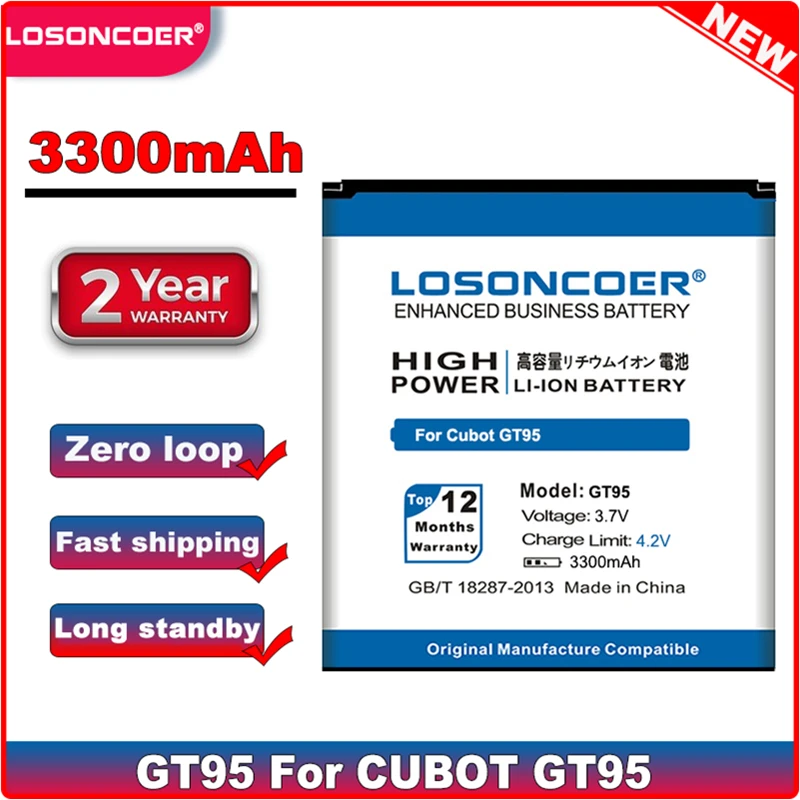 LOSONCOER GT95 3300 мАч батарея для CUBOT хорошее качество Мобильный телефон | Мобильные