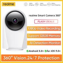 Realme Smart Cam 360 ° Vision 24/7 ochrona nagrywanie wideo 1080p wykrywanie AI monitorowanie widzenie nocne z wykorzystaniem podczerwieni nadzór wideo