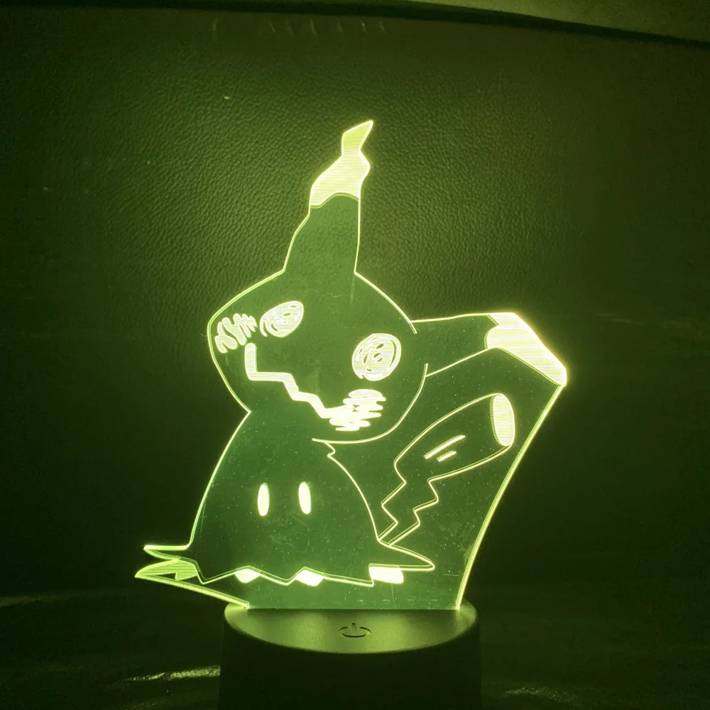 Pokemon Go Mimikyu рисунок детский ночной Светильник СВЕТОДИОДНЫЙ Цвет Изменение прикроватная атмосфера Новинка лампы подарок Usb светодиодный светильник ребенок Mimikyu