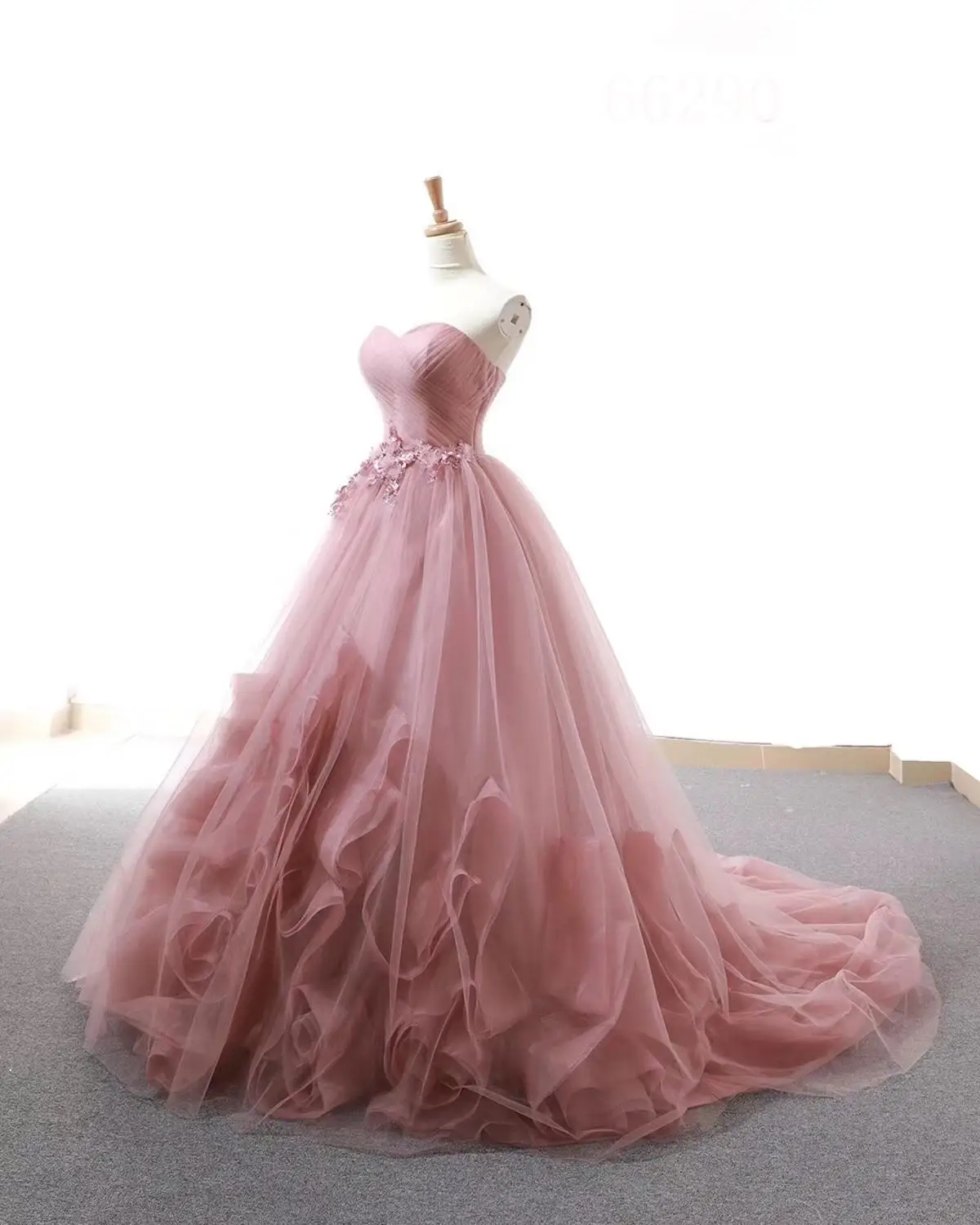 

New Arrival 2019 Classic A Line Strapless Blushing Pink Prom Dresses fantastic Prom Party Gown