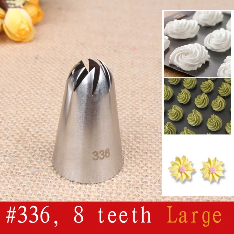 

#336 Pastry Nozzles for Cream Confectionery Nozzle Icing Piping Nozzles for Cakes Baking Tools Stainless Steel Pastry tips