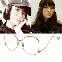 Новые женские солнцезащитные очки с большой оправой, ретро оправа, Овальные Плоские очки, женские металлические круглые плоские зеркальные очки