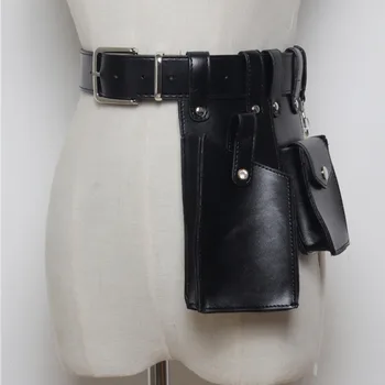 

LANMREM 2020 Fashion Solid Color Women's New Imitation Leather Mobile Phone Belt Bag Female Messenger Chest Bag PC207