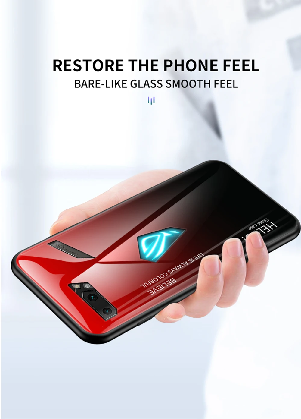 Rog 2 Чехол Zroteve силиконовая рамка стекло Coque для ASUS ROG Phone 2 Чехол Обесцвечивающий закаленное стекло Крышка для ASUS ZB601KL ZB631KL