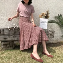 Корейская версия шикарный цветочный шифон рыбий хвост элегантная юбка Женская Лето новая Студенческая Высокая талия длинная юбка