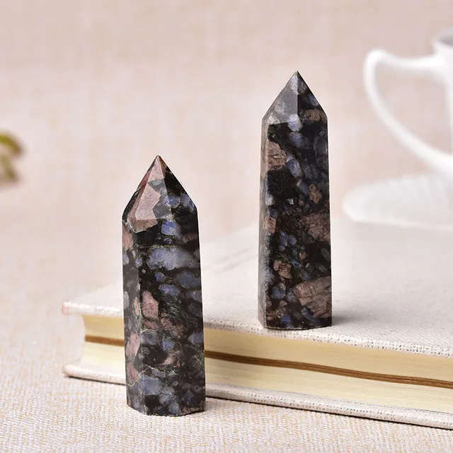 30 Color Natural Stones Crystal Point Wand Amethyst Rose Quartz Healing Stone Energy Ore Mineral Crafts Home Decoration 1PC Glaucophane