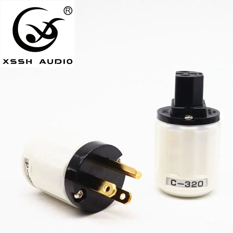 Штепсельная Вилка Yivosound из латуни с золотым покрытием и HIFI европейский